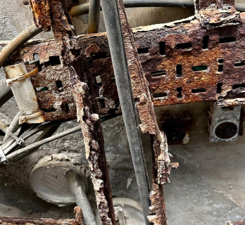 Severe corrosion on metallic cable containment and support infrastructure